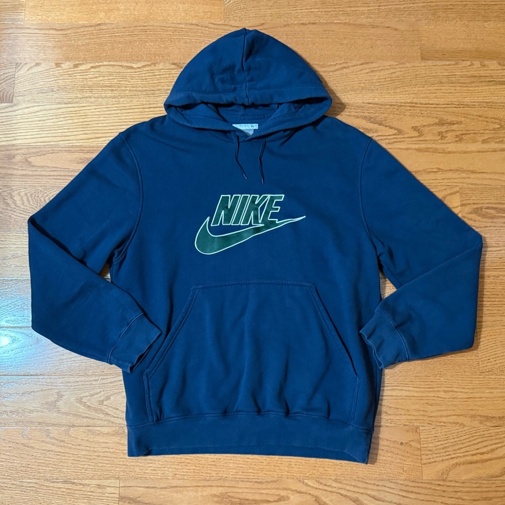 Men’s Nike Navy & Green Hoodie - Size Large